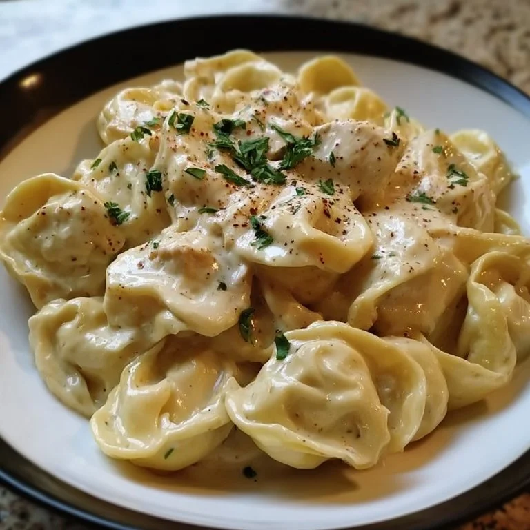 Crockpot Chicken Alfredo Tortellini