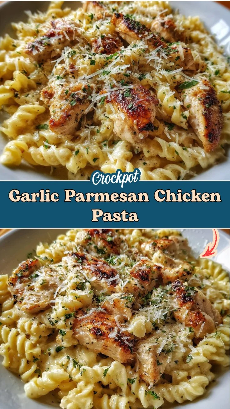 Crockpot Garlic Parmesan Chicken Pasta 2 Crockpot Garlic Parmesan Chicken Pasta