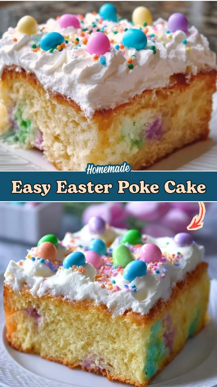 Easy Easter Poke Cake 2 Easy Easter Poke Cake