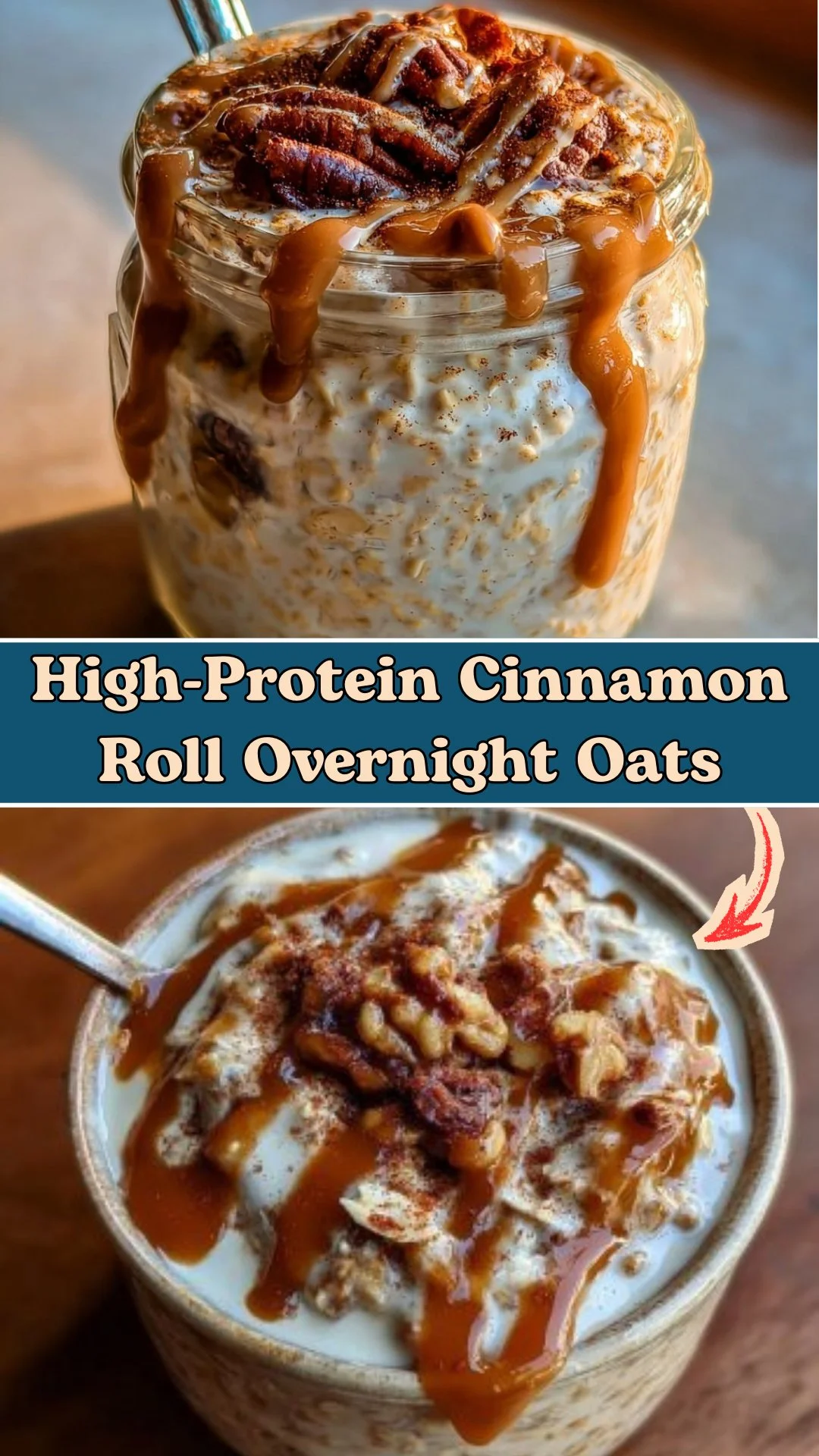 High-Protein Cinnamon Roll Overnight Oats