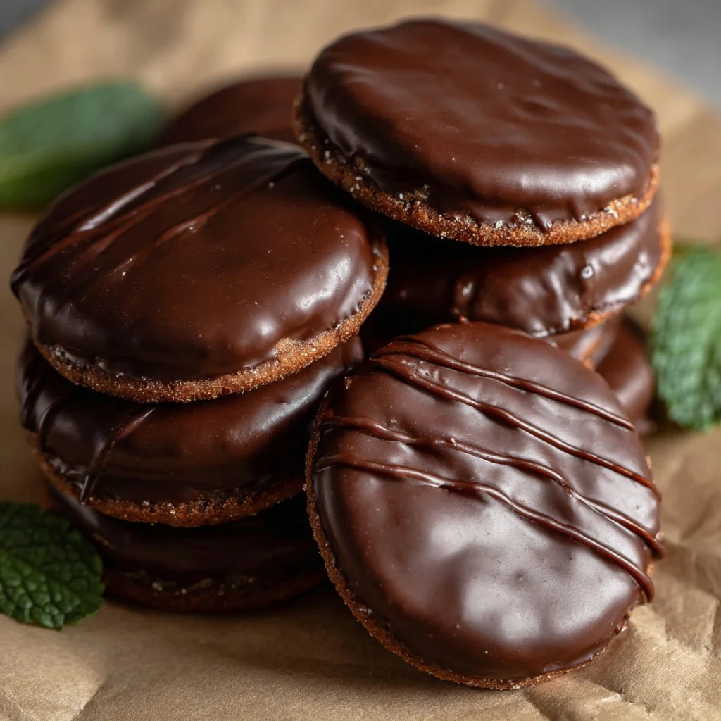Homemade Thin Mints cookies inspired by Girl Scout recipes