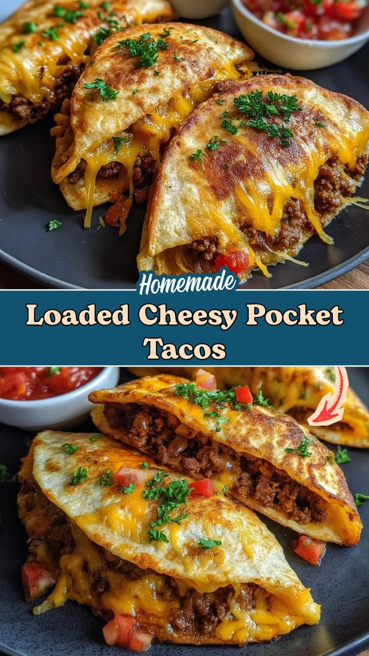 Loaded Cheesy Pocket Tacos