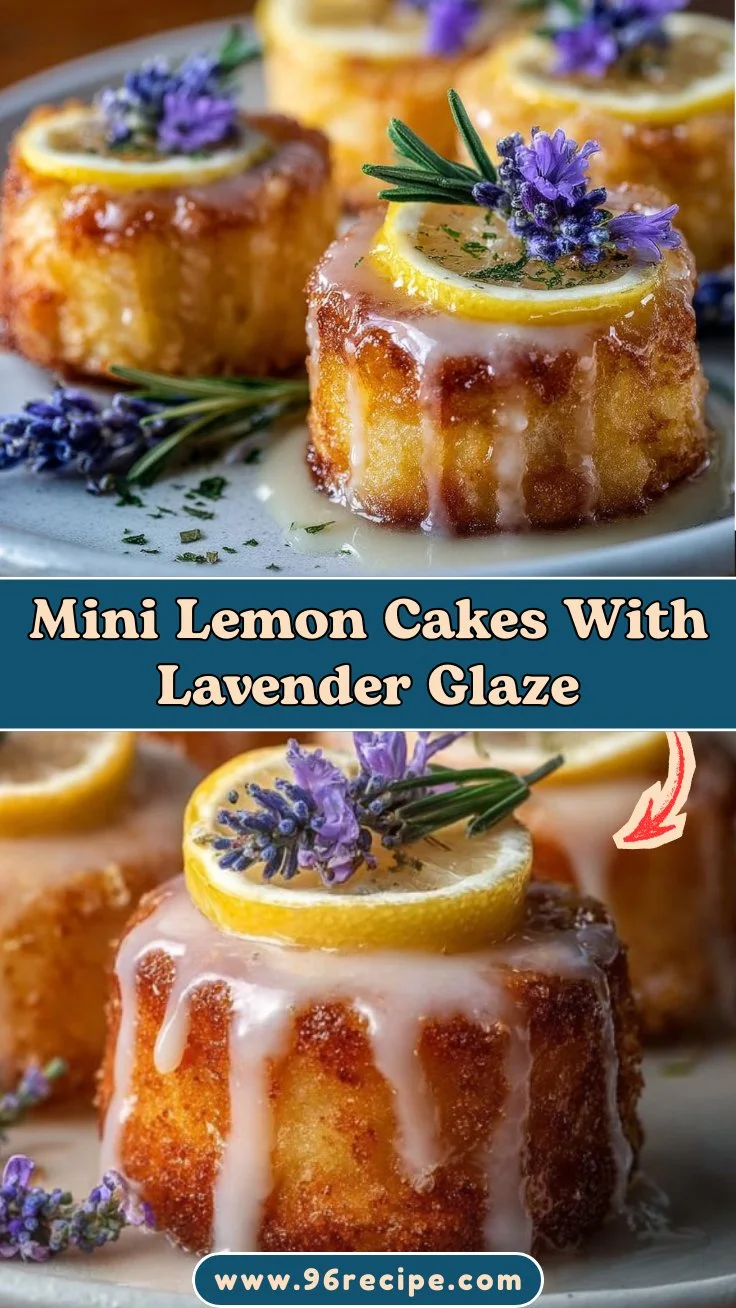 Mini Lemon Cakes With Lavender Glaze