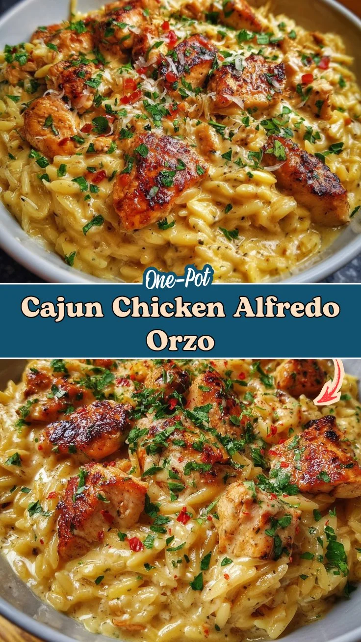One-Pot Cajun Chicken Alfredo Orzo 2 One-Pot Cajun Chicken Alfredo Orzo