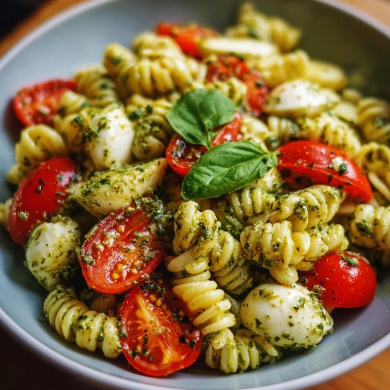 Pesto Caprese Pasta Salad