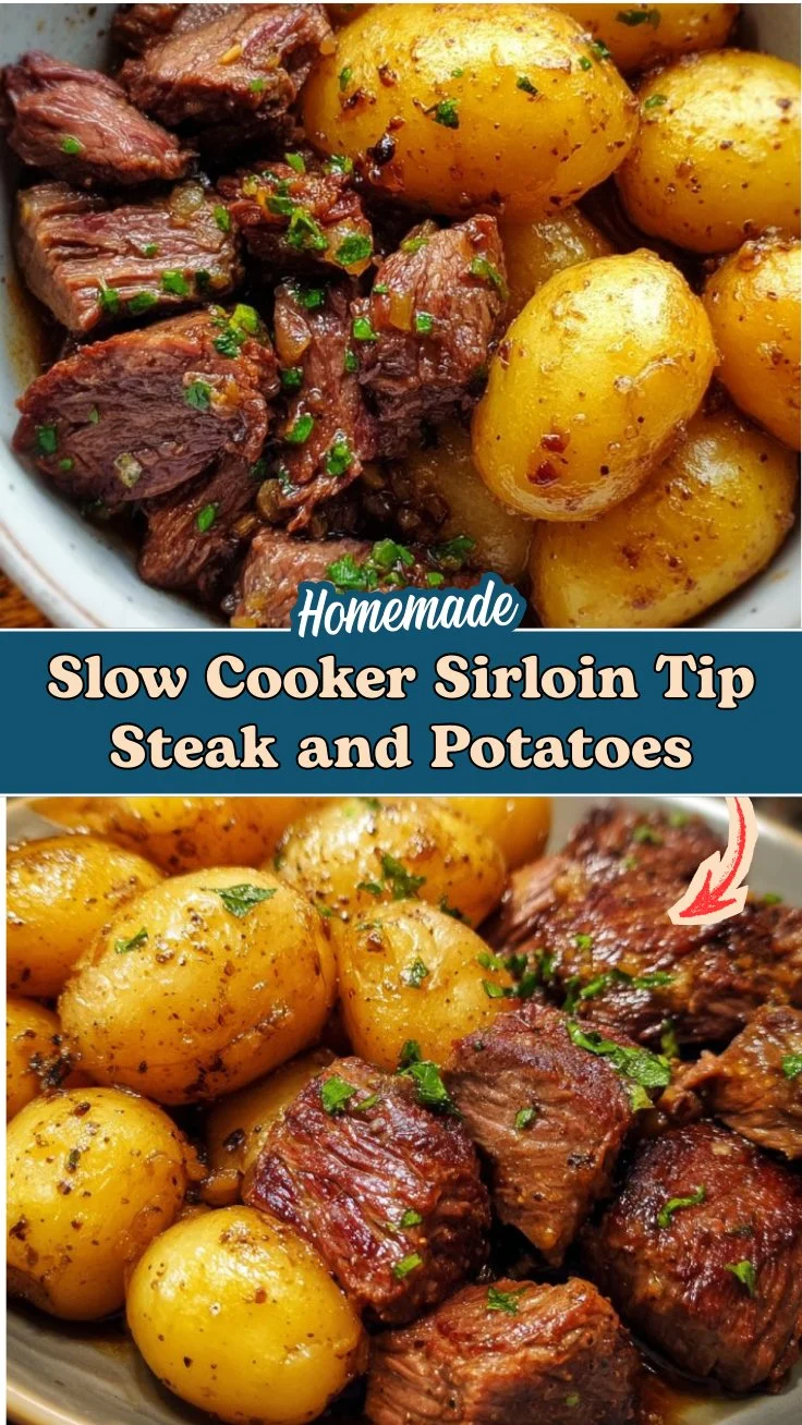 Slow Cooker Sirloin Tip Steak and Potatoes