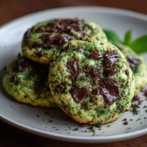 St. Patrick's Day Mint Chocolate Chip Cookies on a festive table