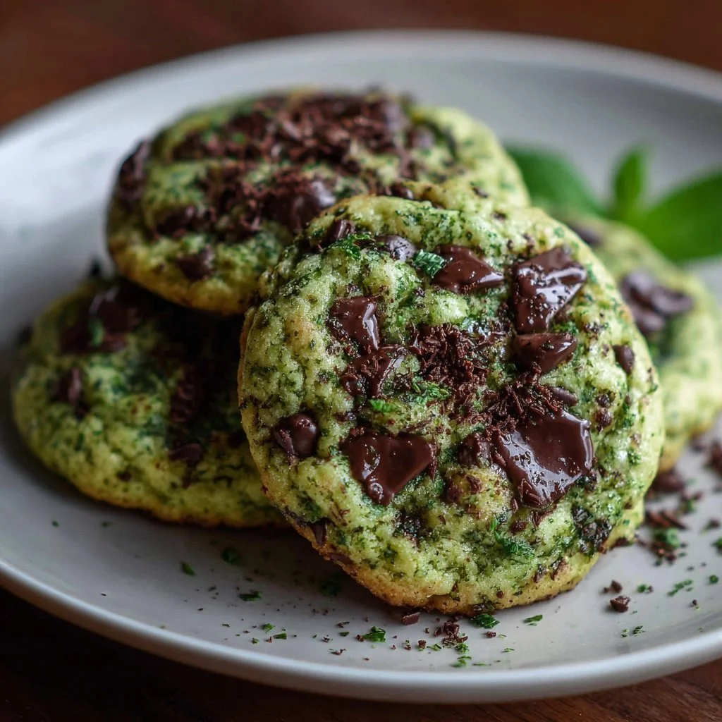 St. Patrick's Day Mint Chocolate Chip Cookies on a festive table
