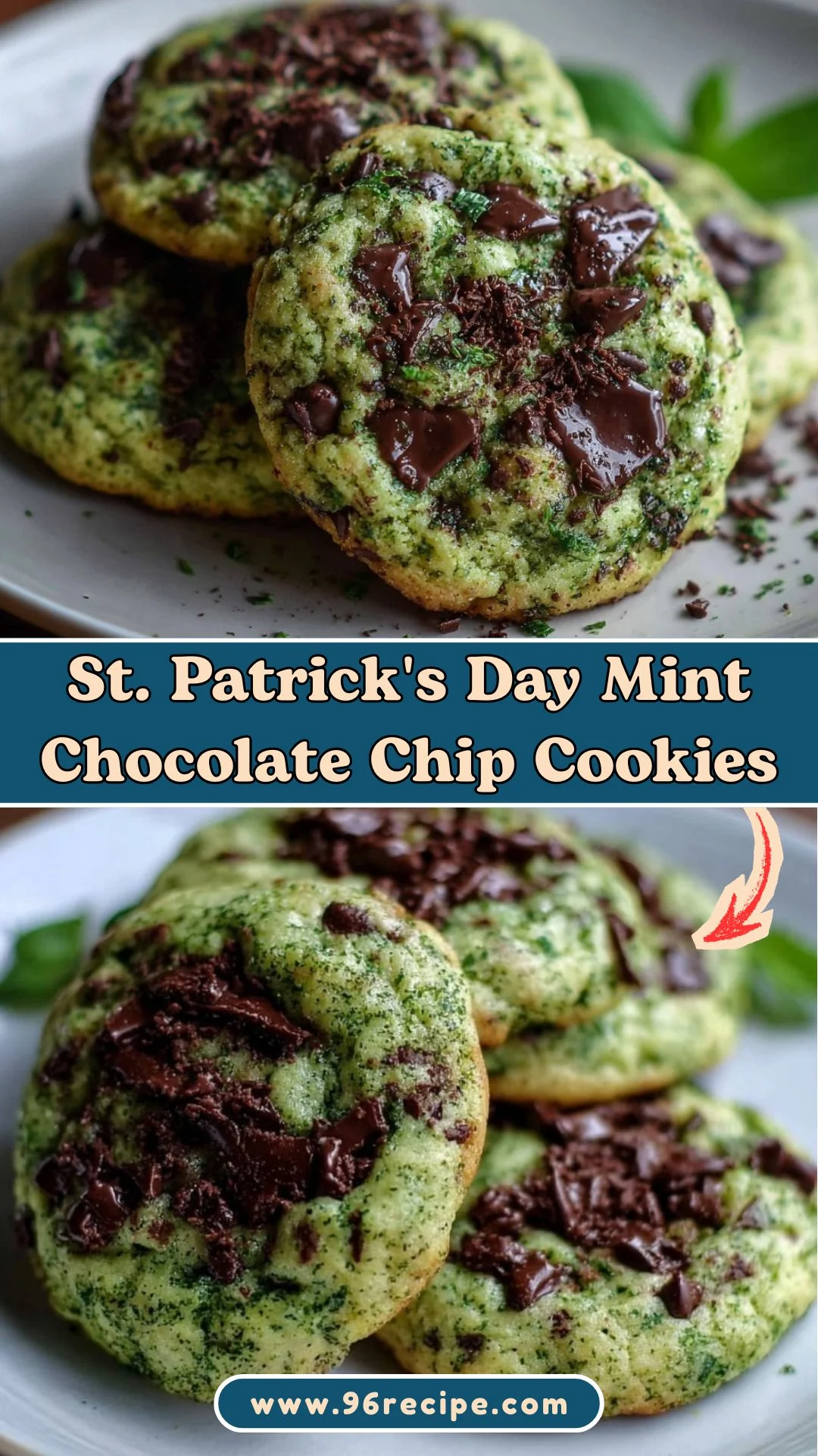 St. Patrick's Day Mint Chocolate Chip Cookies