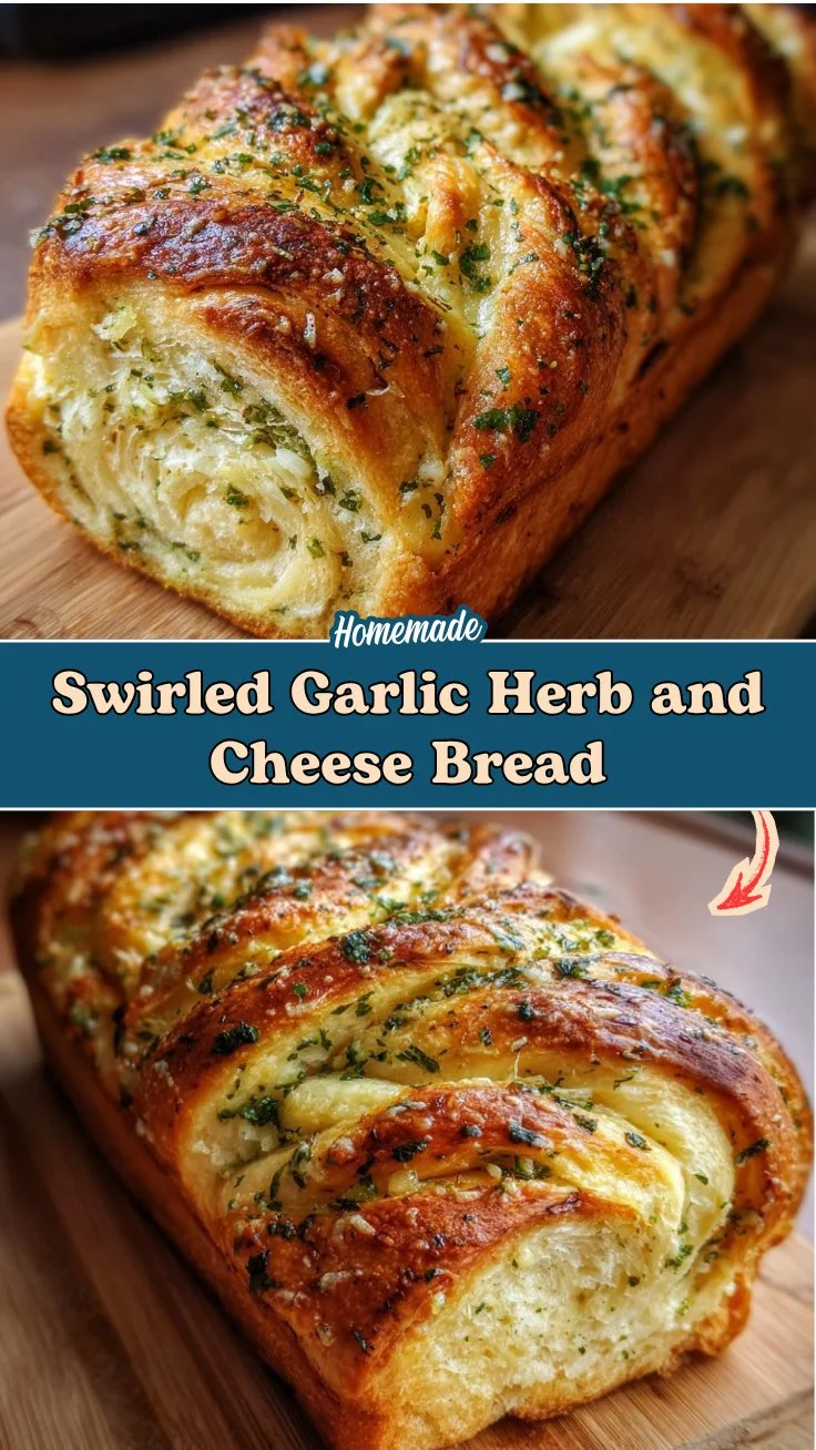 Swirled Garlic Herb and Cheese Bread 2 Swirled Garlic Herb and Cheese Bread