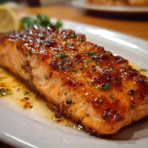 Baked salmon served Texas Roadhouse style with herbs and spices.