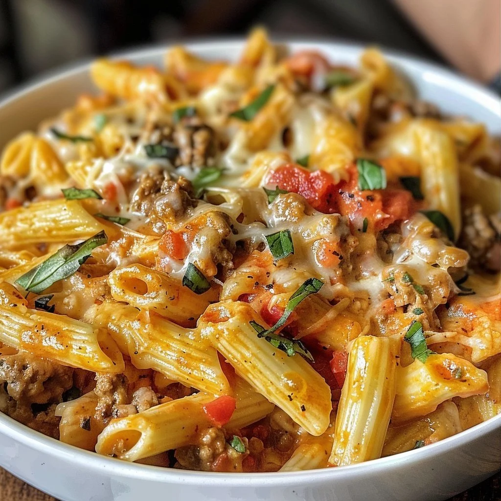 Delicious Rotel Pasta Fiesta dish featuring colorful ingredients and spices